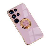 2023 dernière lunette galvanisée TPU pour Samsung S23 22 21 Plus Ultra pour VIVO avec support coque de téléphone Opp sac plaine 7 couleurs