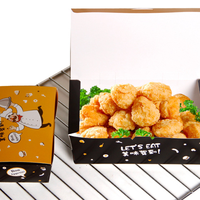Boîtes d'emballage imprimées personnalisées pour snacks fast-food Emballage jetable de frites Conteneur de poulet frit Boîte à lunch à emporter Oem