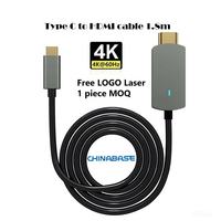 Cable USB C a HDMI 4K 60Hz, Adaptador Tipo C a HDMI, Compatible con Thunderbolt 3, Aluminio Chapado en Oro para MacBook iPad Pro