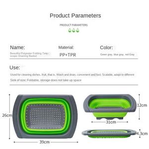 फोल्डेबल फल और सब्जी की टोकरी ढहने वाले फेस्सिपित्त कोलोंडर्स सिंक ड्रेन ड्रेन सिलीकोंड - Product Image 6