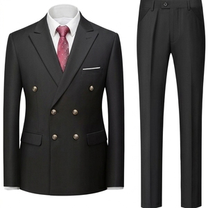 <span class=keywords><strong>Tendance</strong></span> Mode 2025 : Costume d'affaires élégant croisé pour <span class=keywords><strong>homme</strong></span> en tissu worsted (veste et pantalon) – Vente en gros - Product Image 1