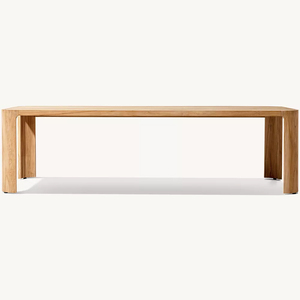Tavolo da Pranzo Rettangolare RH Sedona in Teak, Teak Massiccio con Venature Naturali e Gambe a Pannello Largo, Set da Pranzo Moderno per Esterni - Product Image 4