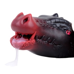 GEEBA Dragon Head <b>Masturbator</b> Red Black Fantasy Stroker Liquid Silicone Fetish Pocket Pussy Stroker Sex Toy for Men Adult 18+ - Product Image 6