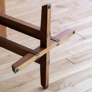 Vogel Teak/Koffietafel Klein Vierkant Massief Hout Minimalistisch Vintage Wabi-Sabi 4-Persoons Recreatie Woonkamermeubilair - Product Image 4