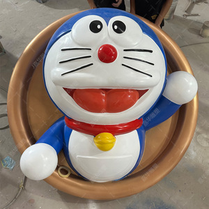 Escultura de Fibra de Vidrio de Doraemon, Figura Decorativa para Montar en el Suelo Exterior - Product Image 1