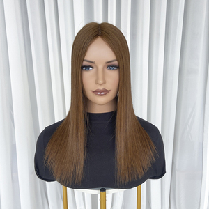Listo para Enviar, Topper de Cabello Humano con Base de Seda de Doble Trama de 6.5x7 para Cabello Fino, Color Castaño Claro, Topper de Cabello Humano con Parte Superior de Seda para Mujer - Product Image 2