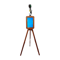 Dubbelzijdige fotohokje retro draagbaar compatibel met iPad & DSLR zelfbediening direct printen voor bruiloften, feesten en verjaardagen