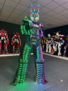 Traje de robot LED de píxeles a todo color, chaqueta láser David <span class=keywords><strong>Guetta</strong></span>, disfraz luminoso de Ranger Stilts, seda/algodón, para actuaciones en escenario para hombre - Product Image 6