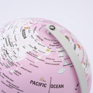 BSCI Factory 20cm PINK Globe Cartoon Map illumina il giocattolo del globo - Product Image 4