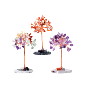 Pohon kristal penyembuhan energi Spiritual dekorasi pohon kehidupan kristal alami Mini