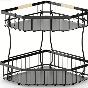 Estante Esquinero Triangular Doble Desmontable, Estante de <span class=keywords><strong>Cocina</strong></span>, Almacenamiento para Sala de Estar, Escritorio, Cesta para Frutas y Verduras - Product Image 5