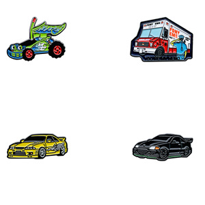 Metal Enamel Cartoon Car Shaped Badges Pins 12 Mm Standard Spring Pin Brooch For Hats Clothing Accessories - Product Image 5