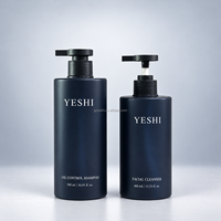Bouteille de shampooing et de lotion en PET/PP givré de 400 ml et 500 ml, distributeur à pompe noir mat, emballage cosmétique vide, vente en gros, logo personnalisé, OEM