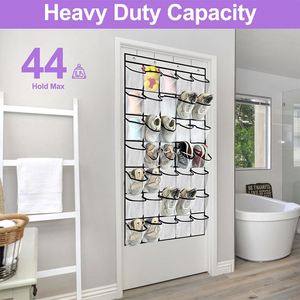 Portable Door Hanging <b>Shoe</b> <b>Storage</b> Bag <b>Wall</b> <b>Mount</b> 35 <b>Shoe</b> Organizer with White Grid Bag for Home - Product Image 5