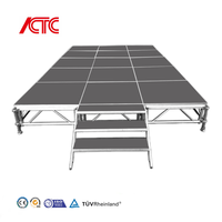 Scène modulaire portable en aluminium et contreplaqué de haute qualité pour événements en plein air, plateforme 4x8, installation rapide, charge lourde 750 kg/m