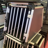 Cage de transport pour chien et animal de compagnie en alliage d'aluminium robuste et durable de haute qualité, verrouillable, pour voiture, GLASCO GLS-D1