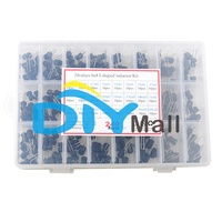 DIYmall 240 pièces 6x8mm inducteurs de starter Kit assorti 24 valeurs 2.2uH-100Mh DIP i-type inducteurs Combo Set dans une boîte à grille en plastique