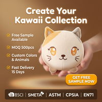 Peluche Ronde Personnalisée Chat Kawaii Mochi Squishy, Jouet Doux à Câliner, Coussin Anti-Stress, Cadeau Enfants et Adultes OEM ODM