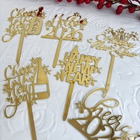 MOYI Vente en gros 2027 Joyeux Nouvel An Décoration de gâteau en acrylique pour le réveillon du Nouvel An, découpe laser personnalisée, logo sur mesure