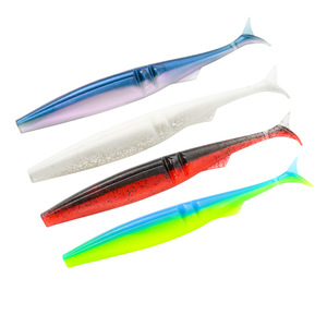 Leurre de pêche au crappie, leurre en PVC multi-sections, appât souple artificiel SINGKING, queue en T, pour perche et poisson-chien, 12cm/9.9g, 5 pièces, sans hameçons - Product Image 5