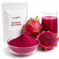 Poudre de fruit du dragon rouge LongBio en vrac, poudre de jus de pitaya naturelle de qualité alimentaire pour boissons, smoothies, bonbons, pâtisseries, fournisseur OEM