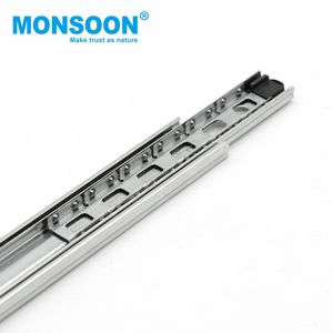 kitchen accessories full extension side mount drawer rail 35mm triple fold telescopic ball bearing runners hidden drawer slide - Product Image 5