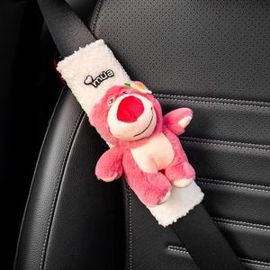 Protector de Cinturón de Seguridad para Asiento de <span class=keywords><strong>Coche</strong></span>, Diseño de Peluche de Conejo y Oso, para Mujer, Accesorios Interiores Decorativos - Product Image 4
