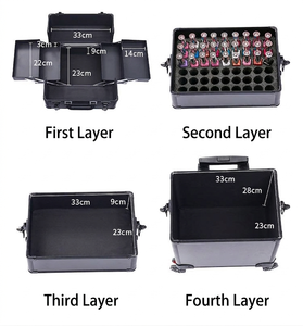 Valise de maquillage professionnelle avec trolley, grande capacité, boîte à cosmétiques multi-couches pour maquilleurs, techniciens ongulaires et artistes tatoueurs - Product Image 2