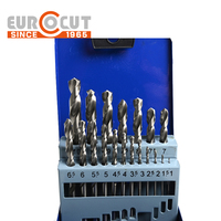 Jeu de forets hélicoïdaux Eurocut M35 en acier rapide pour acier inoxydable, métal, alliage de fer, queue droite, 1-13 mm, boîte