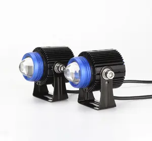 A LED Lens Spotlight White Yellow Red Blue Light Owl Auxiliary Fog Lamp Double Lenses Spotlights For Motorcycle ATV Buggy Car