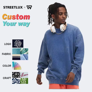 LOGOTIPO personalizado ODM y OEM American Heavy Wash Men Loose Casual Hoodie 100% algodón 500gsm Washed Men Hoodie - Product Image 1