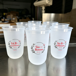 16 oz 17oz Custom Logo Disposable 16oz 20oz PET Plastic <b>Cup</b> for Take Away for Milkshakes <b>Cold</b> Drinks Bubble Beverages Engagement - Product Image 1