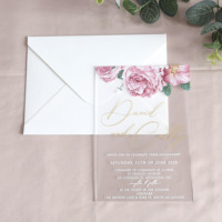 Cartes d'invitation de mariage en acrylique avec impression UV personnalisée de 5x7 pouces