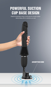Vibrador <span class=keywords><strong>Euphoria</strong></span> Thrusting Vibe de 38 cm, de silicona negra, impermeable, recargable magnéticamente, con ventosa y fuelles, para masajes sexuales para adultos. - Product Image 3