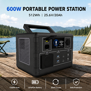 สถานีไฟฟ้าพกพา OEM 600W 480Wh 512Wh 560Wh ชาร์จเร็ว 1.5 ชั่วโมง ระบบสำรองไฟ (UPS) เครื่องกำเนิดไฟฟ้าพลังงานแสงอาทิตย์สำหรับสำรองไฟบ้าน - Product Image 1