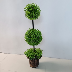 Albero di Bosso Artificiale Decorativo in PE e Pianta in Vaso 90cm 120cm Altezza, Bosso a Spirale in Plastica, Foglie Artificiali Decorative in <span class=keywords><strong>Legno</strong></span> - Product Image 4