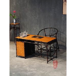 Chinese Style <b>Bamboo</b> Tea <b>Table</b> Set With Chair For Garden Or Balcony Use - Product Image 1