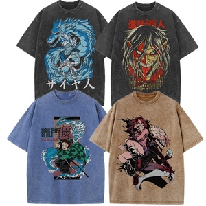 45 estilos UV impresión <span class=keywords><strong>Shingeki</strong></span> <span class=keywords><strong>No</strong></span> <span class=keywords><strong>Kyojin</strong></span> DAN DA DAN Dragon Son Goku Demon lavado camiseta Slayer Anime camisas de hombre para niños - Product Image 1