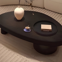 Table basse en bois massif de style vintage avec structure en acier inoxydable et plateau en bois, rangement pour salon/chambre, idéale pour les petits appartements
