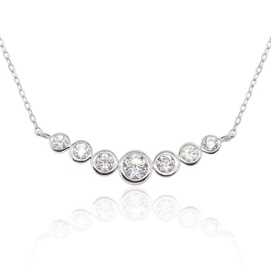 5 Stone Bezel CZ Stone Rhodium Plated Wedding Gift Women Calista Jewelry 10K <b>Solid</b> <b>Gold</b> <b>Pendant</b> Necklaces - Product Image 2