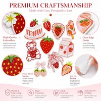 Bulk aardbeien geborduurde schattige Kawaii fruit strik melk cake ijslolly beer hart strijk-op naai borduur patches
