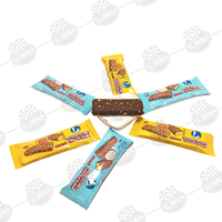 Barre de chocolat au lait et à la noix de coco dorée en gros, barre de biscuit croustillante, collation, certifiée Halal, emballage individuel