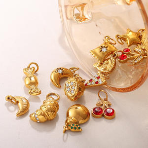 18K oro placcato in acciaio inox Lifestyle Lifestyle collezione <span class=keywords><strong>di</strong></span> caramelle alla fragola ciliegia ciondoli fai da te creazione <span class=keywords><strong>di</strong></span> <span class=keywords><strong>gioielli</strong></span> - Product Image 3