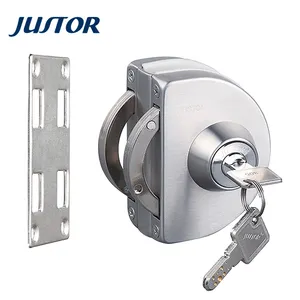 JU-W405 Double Side Glass To Wall SSS/PSS/BLACK/GOLD Different Finish Key To Knob Central Glass Door Lock