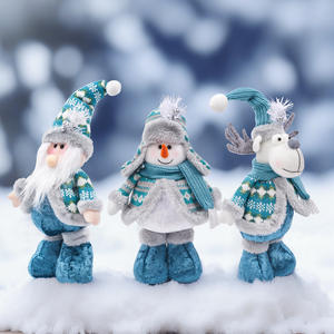 Décorations de Noël personnalisables extensibles en peluche bleue Père Noël bonhomme de neige ornements de renne jouets de vacances cadeaux de Noël - Product Image 2