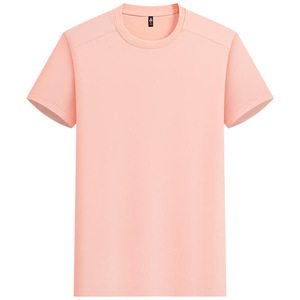 Customized 180g Ice Silk T-Shirt Round Neck Short Sleeve Solid Color Polyester Workwear Leisure Wear Wuhan - Product Image 3