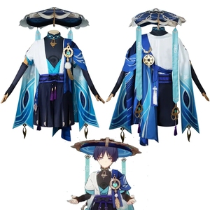 Wanderer <span class=keywords><strong>Scaramouche</strong></span> Genshin Impact <span class=keywords><strong>Cosplay</strong></span> Costume Halloween carnaval ensemble complet tissu Anime jeu de rôle pour homme Costume - Product Image 2