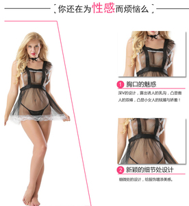 Lingerie sexy, costume de demoiselle d'honneur transparent, robe de nuit en gaze pour adultes, tenue séduisante - Product Image 4