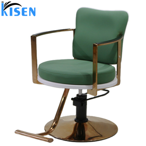 Kisen – chaise de barbier de salon de beauté moderne, nouveau, vert, gris, noir, style, chaise de coiffure avec grande pompe, à vendre - Product Image 4