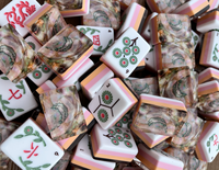 Ensemble de Mahjong Américain Elite Prestige 160 Tuiles 4 Couches Vert Abalone & Rose Élégant Jeu Social Vente en Gros